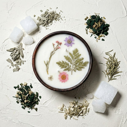 Lavender Haze Soy Wax Candle in Wooden Bowl