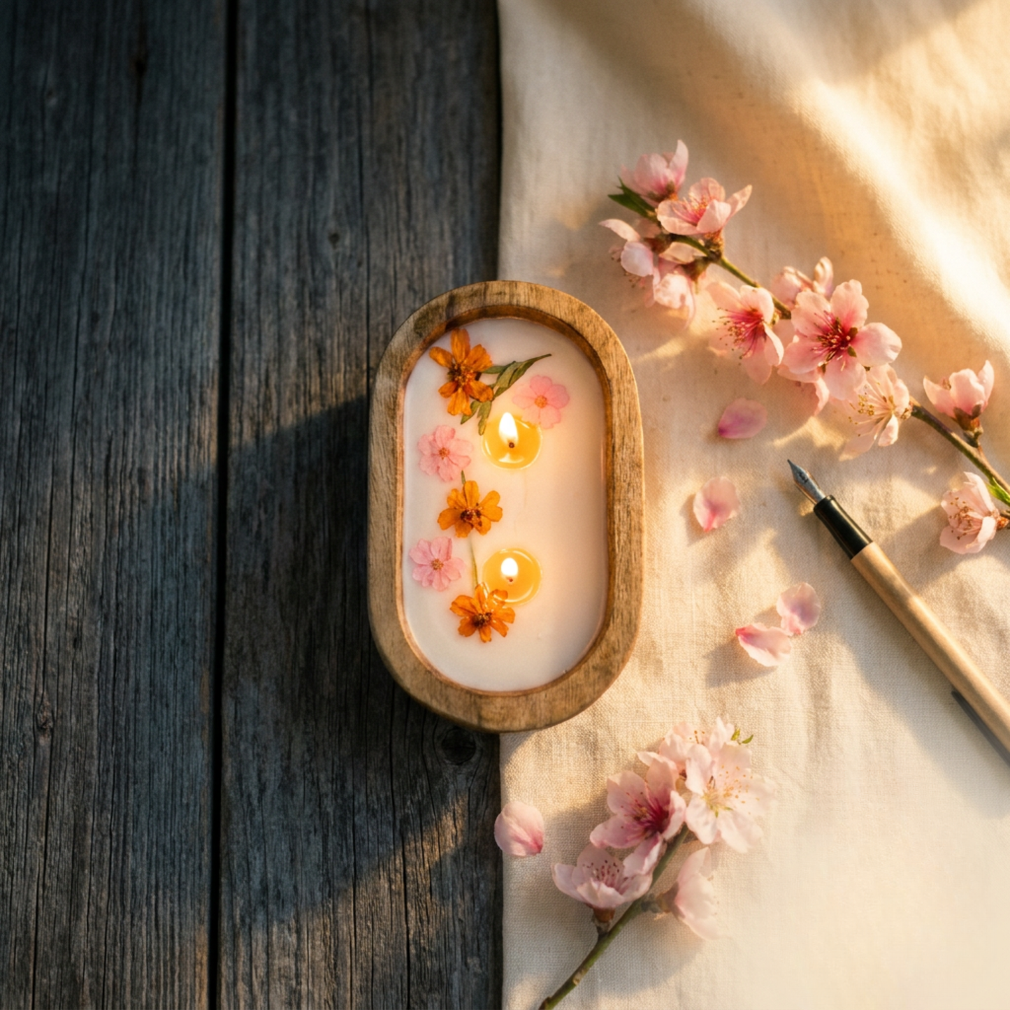 Letters Never Sent Candle | Wooden Dough Bowl Candle | Spring Fragrance