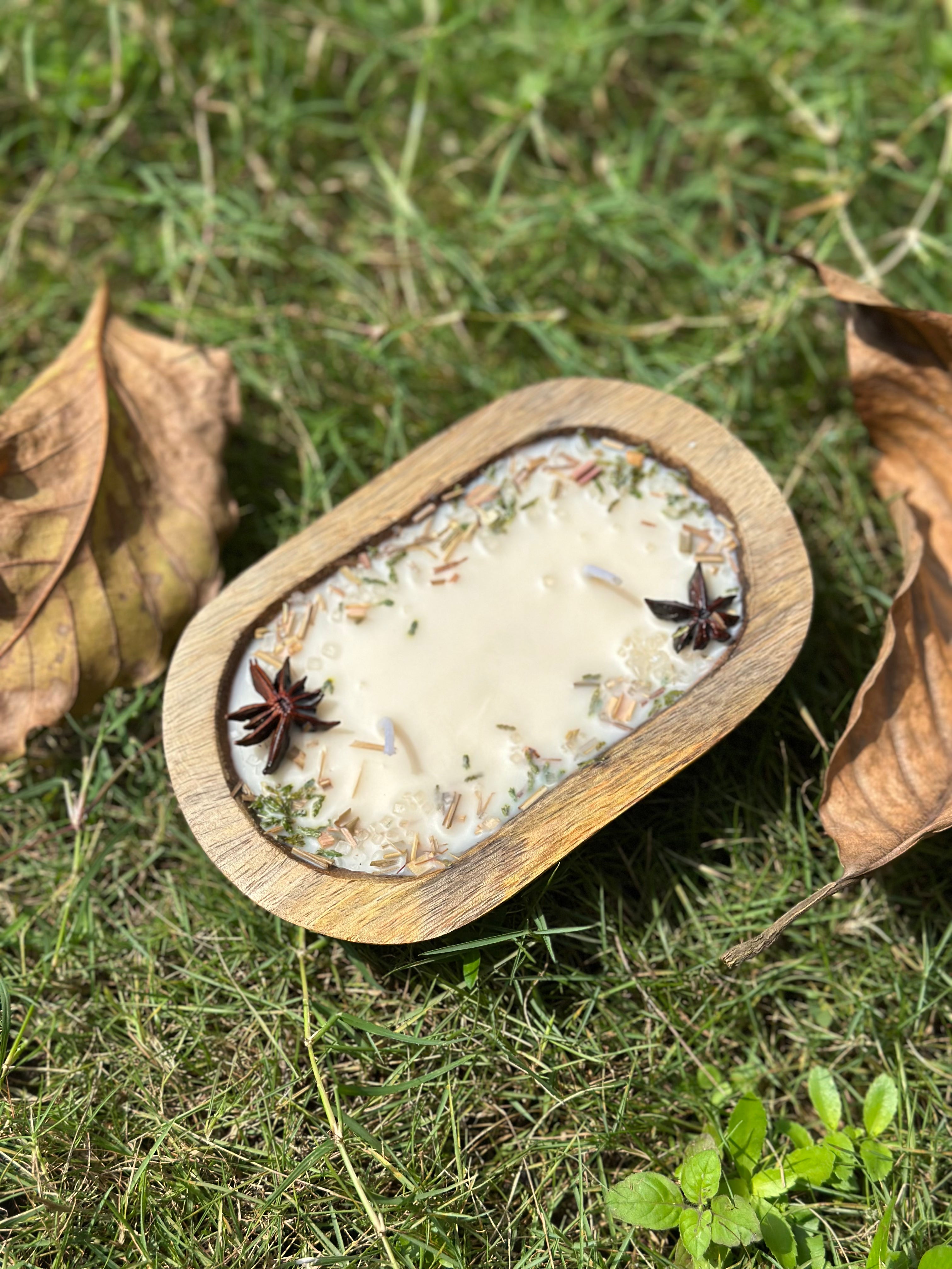 Fireside Ritual- Wooden Bowl Candle