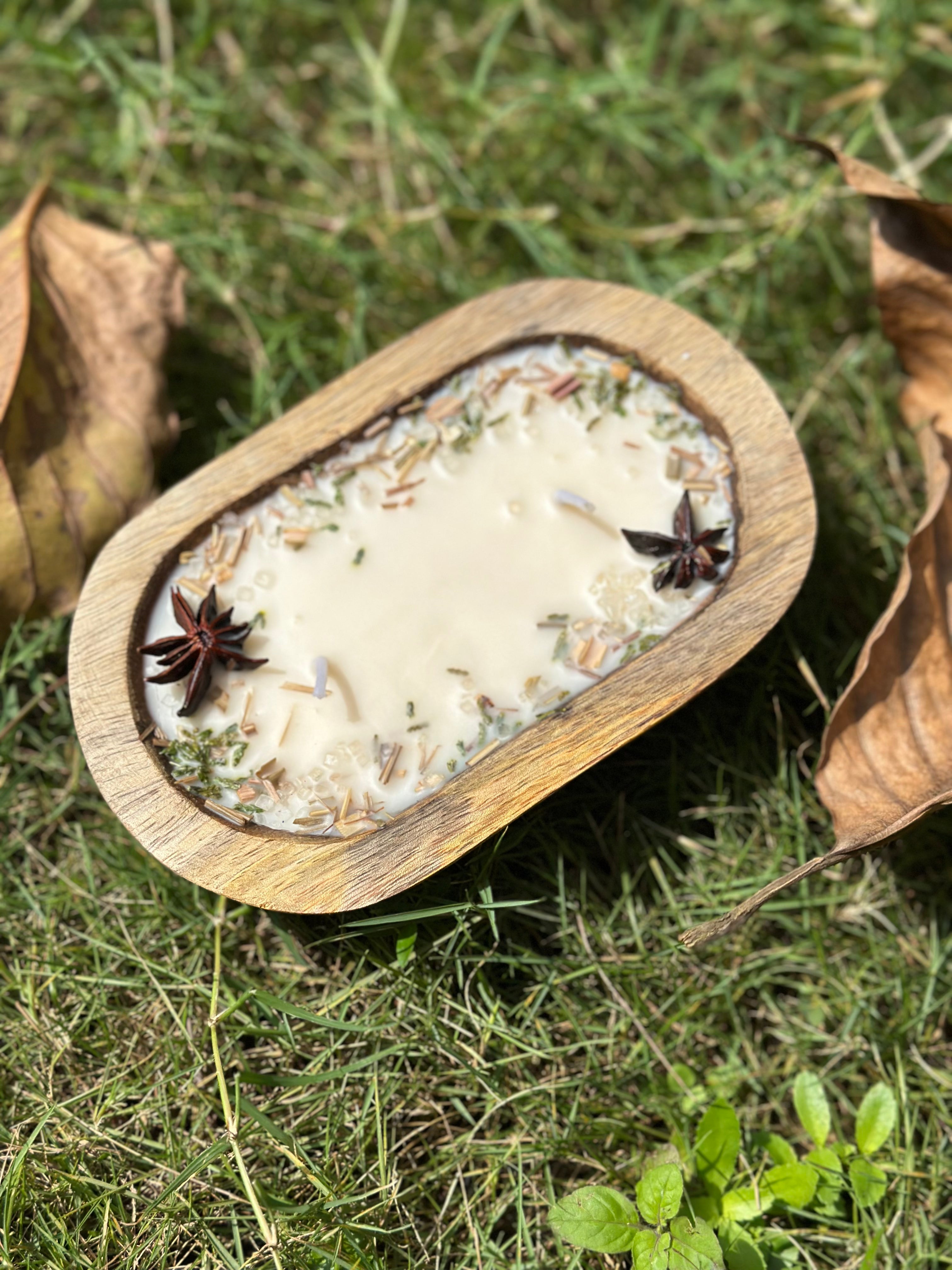 Fireside Ritual- Wooden Bowl Candle