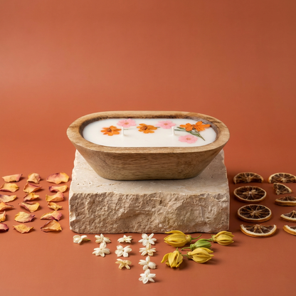 Letters Never Sent Candle | Wooden Dough Bowl Candle | Spring Fragrance