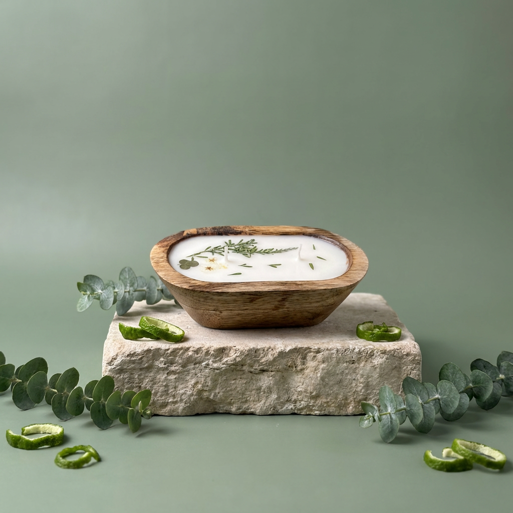 Spring Clearing Candle | Wooden Dough Bowl Candle | Spring Fragrance