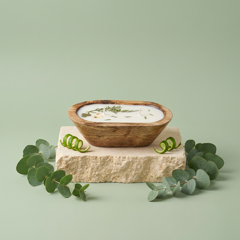 Spring Clearing Candle | Wooden Dough Bowl Candle | Spring Fragrance