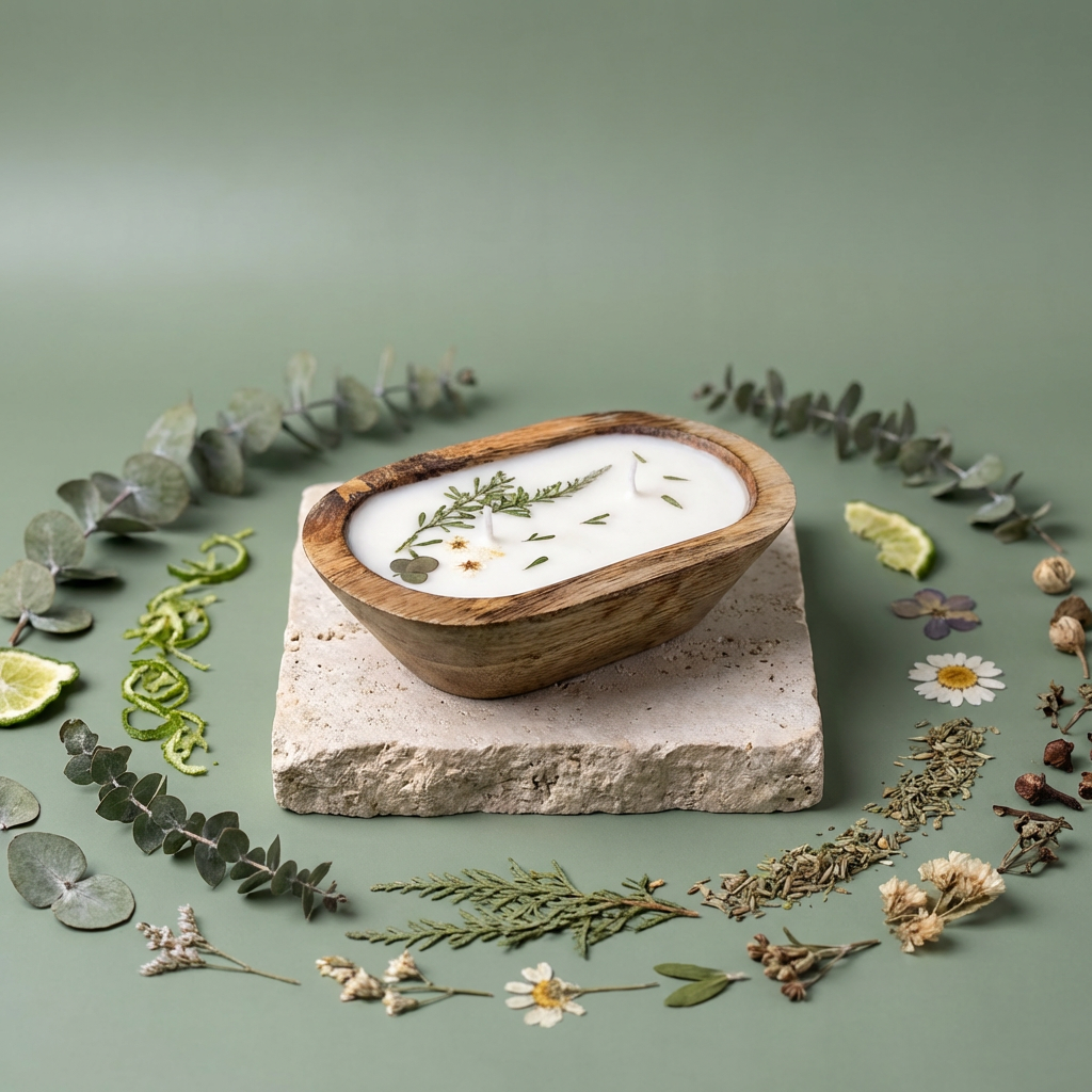 Spring Clearing Candle | Wooden Dough Bowl Candle | Spring Fragrance