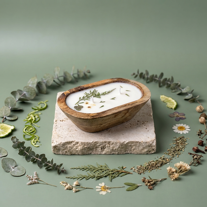Spring Clearing Candle | Wooden Dough Bowl Candle | Spring Fragrance