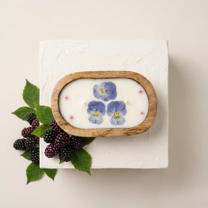 The Blackberry Hedgerow Candle | Wooden Dough Bowl Candle | Spring Fragrance