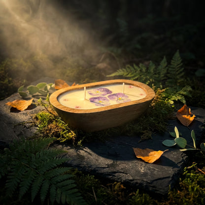 The Blackberry Hedgerow Candle | Wooden Dough Bowl Candle | Spring Fragrance