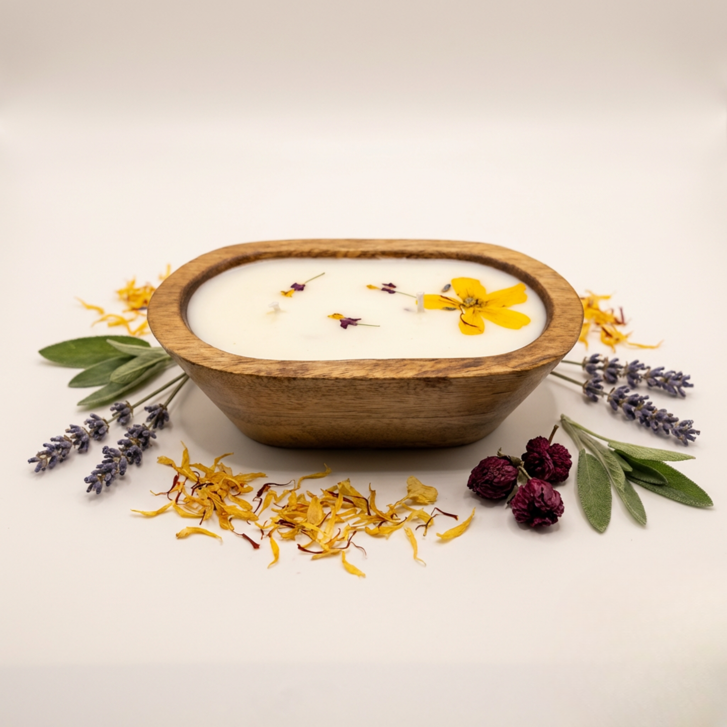 The Mellow Grove Candle | Wooden Dough Bowl Candle | Spring Fragrance