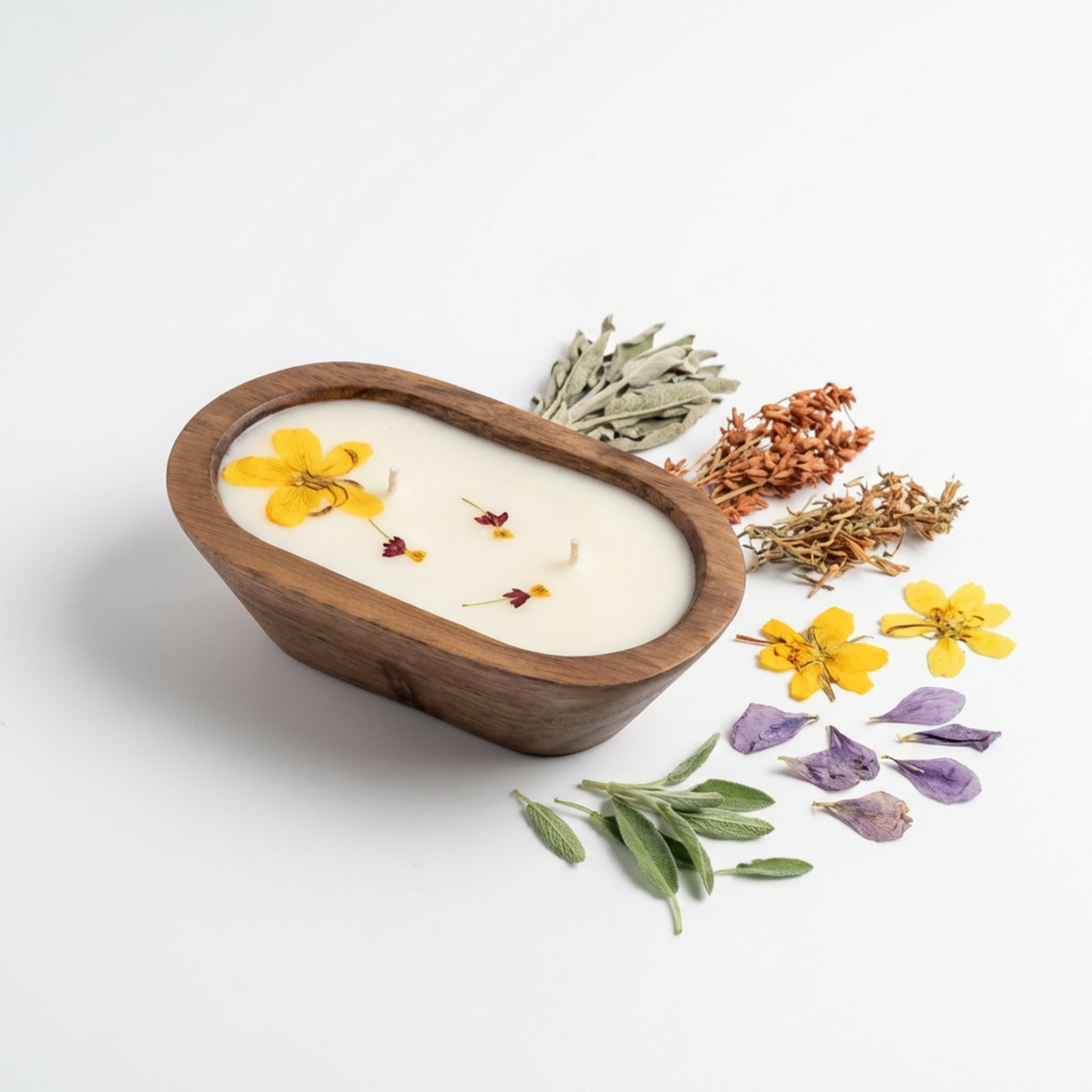 The Mellow Grove Candle | Wooden Dough Bowl Candle | Spring Fragrance