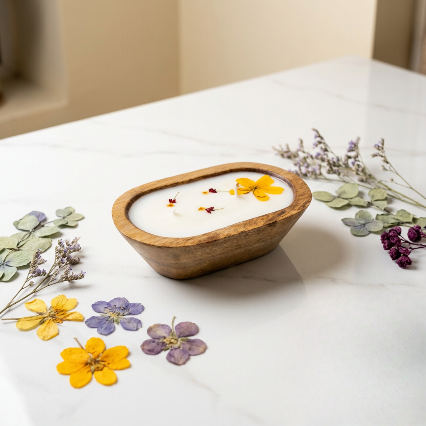 The Mellow Grove Candle | Wooden Dough Bowl Candle | Spring Fragrance