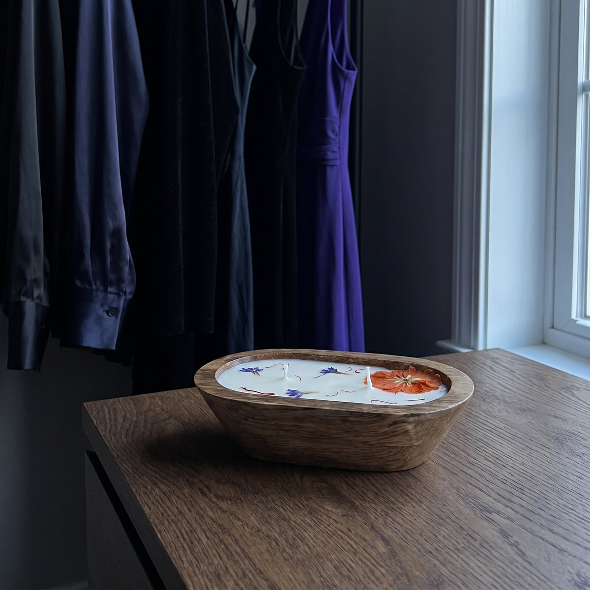 Saffron Hour Candle | Wooden Bowl Candle | Autumn Fragrance