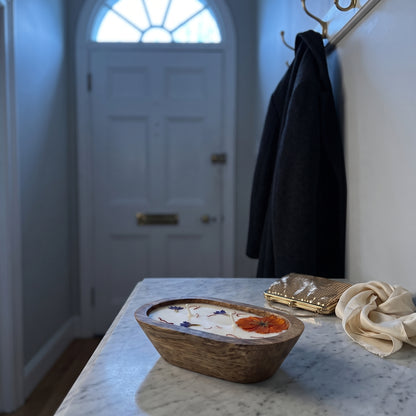 Saffron Hour Candle | Wooden Bowl Candle | Autumn Fragrance