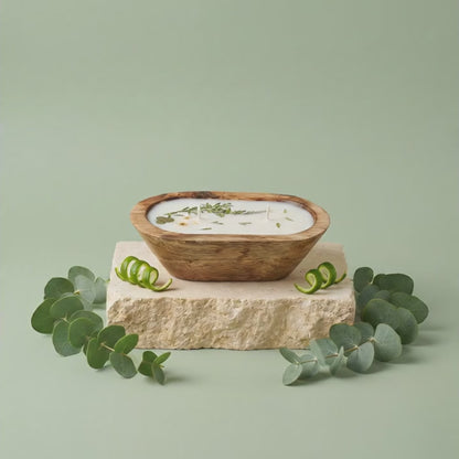 Spring Clearing Candle | Wooden Dough Bowl Candle | Spring Fragrance